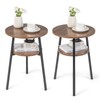 Giantex Round End Table Set of 2, Retro Bedside Table