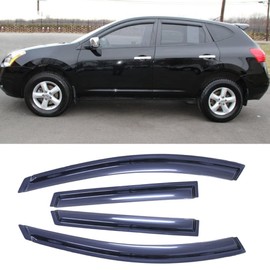 Kucaruce 94076 Out-Channel Tape On Side Wind Deflector,Dark Smoke Sun Rain Guards,Nice Window Visors fit for 2009-2013 Nissan Rogue, 2014-2015 Rogue Select