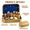 Mini Christmas Nativity Set in Tin Box, Portable Manger Scene