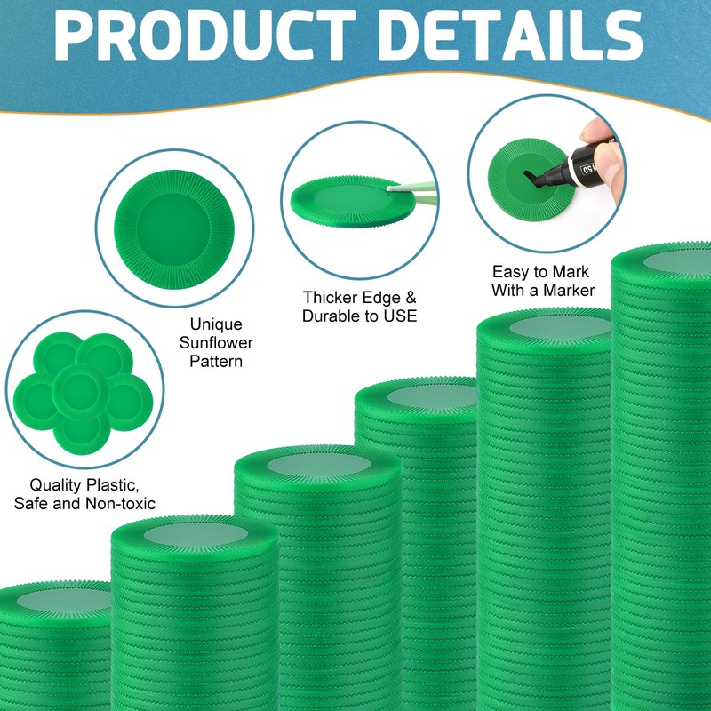 Coopay 500 Pieces Plastic Poker Chips, 1 Inch Bingo Chips