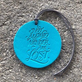Air Flair | Leather Car Air Freshener | Not All Who are Lost (Turquoise, Butt Naked Scent)