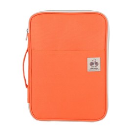 GLOGLOW 5Colors A4 Document Bag, Multi-functional Waterproof Oxford Cloth File Folder Portfolio Organizer Computer Notebook Zippered Case(Orange)
