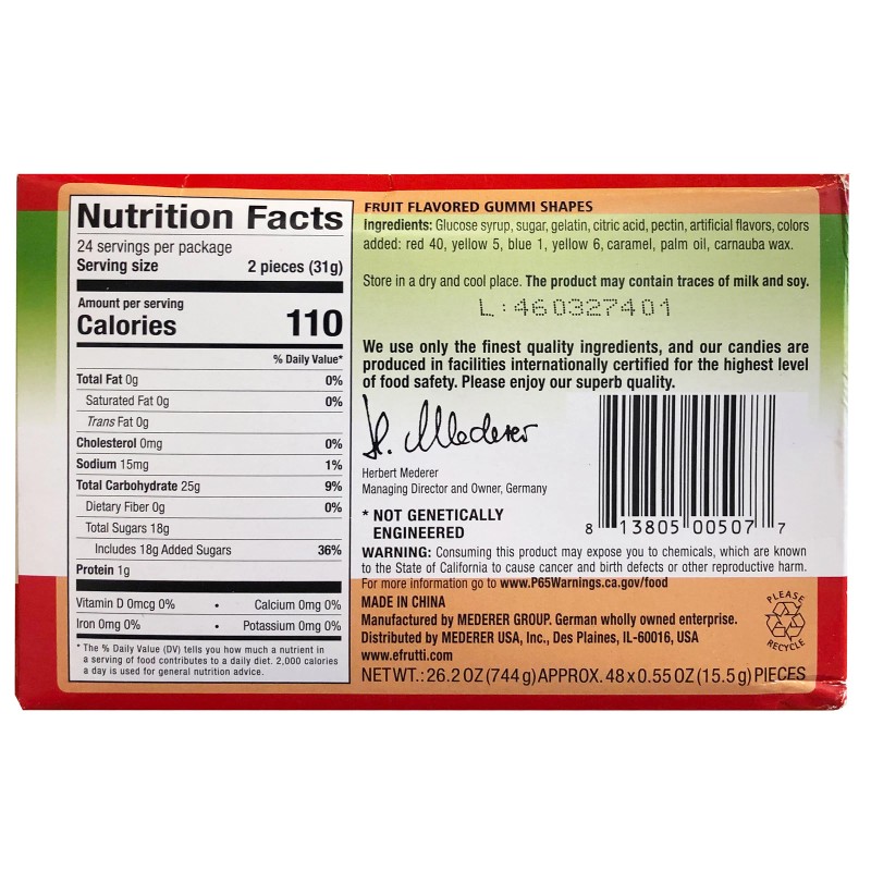 Efrutti E.Frutti Gummi Pizza, 48-Count