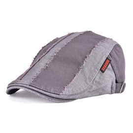 VOBOOM - Gorras de hiedra desgastadas 100% algodón, gorro de taxista Gatsby, Gris, One Size