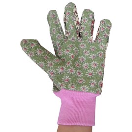HAWK Ladies Size Multi-Color Floral Pattern Gardening Gloves with Knit Wrist : (Pack of 4 Pairs) - 7200G/LD-KW
