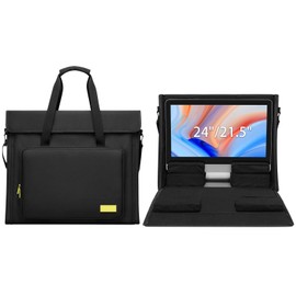 btselss Carrying Case for iMac 21.5"/24" Desktop Computer Nylon, Travel Storage Bag for All in One Computer 21.5/24 Inch and Other Accessories, Black