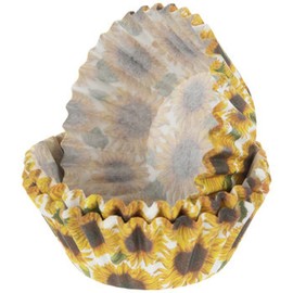 Autumn Sunflowers Decorative Baking Cups - Patterned Paper Liners for Cupcakes, Muffins (Standard Sized) - 50 Count