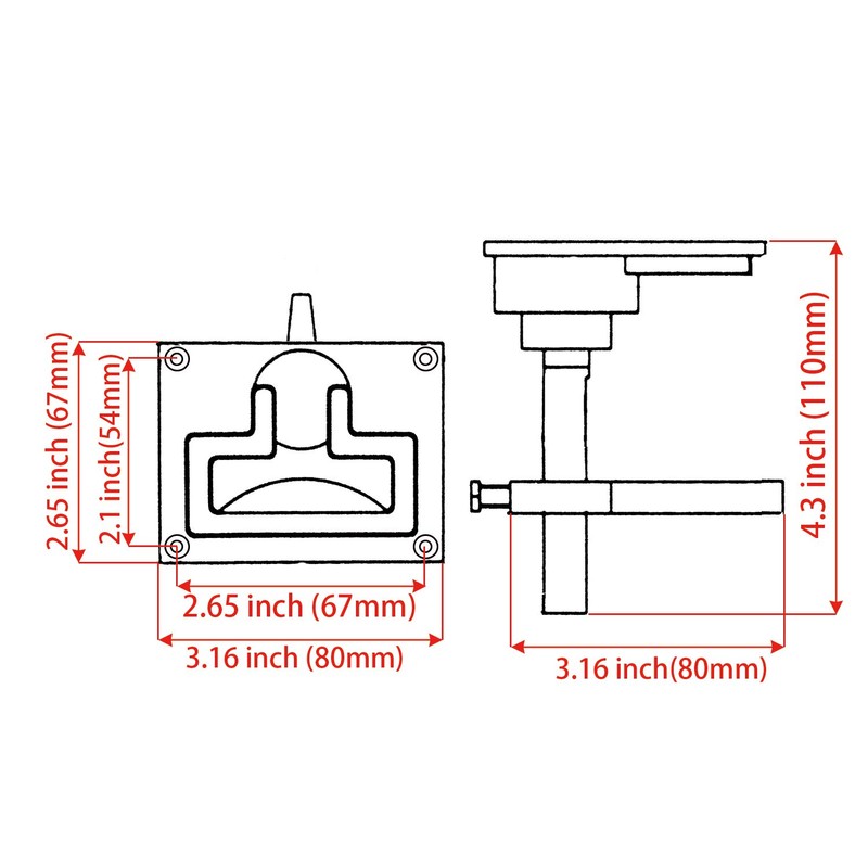 SHENGHUI Boat Cam Latch Locking Marine Hatch Handle Heavy Duty