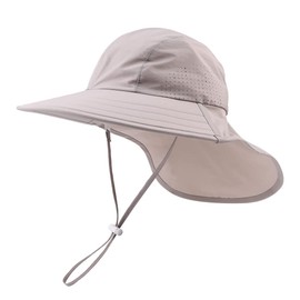 XIAOHAWANG Baby Sun Hat UV Protection Children's Sun Hat with Neck Protection Summer Hat Waterproof Breathable Summer Peaked Cap for Girls Boys, gray