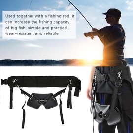 Cinturón de Lucha Ajustable para Caña de Pescar, Soporte para Caña de Pescar, Cinturón de Fijación L, Arnés de Pesca, Cinturón de Pesca