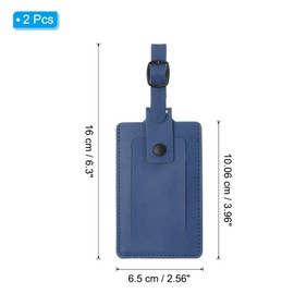 PATIKIL Luggage Tags for Suitcases, 2 Pack PU Leather Baggage Tags Privacy Protection Luggage Identifier Travel Bags Label Travel Accessories, Dark Blue