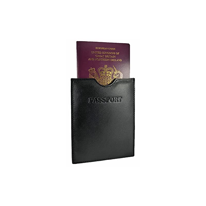 Travel Passport Holder Sleeve Protector Cover Wallet Real Leather RFID