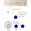 Qinpan Four Leaf Clover Necklace and Stud Earrings Set for