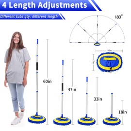 COFSODI 62 Inch Detachable Long Handled Car Cleaning Brush, Multifunctional Car Cleaning Kit, Essential Car Cleaning Supplies, Perfect Car Duster Exterior, Doubles As A Tire Brush for Cleaning Tires