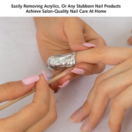 100 PCS Gel Nail Remover Foils，Nail Foil Removal Wraps - Nail Foils Wraps with Pad for Gel Nails Remover