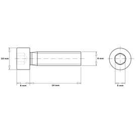 HEXATON Hex Socket Head Cap Screws - M6 x 14mm - Pack of 100 - Full Thread - Galvanised Steel - ISO 4762 - DIN 912 - Machine Screws