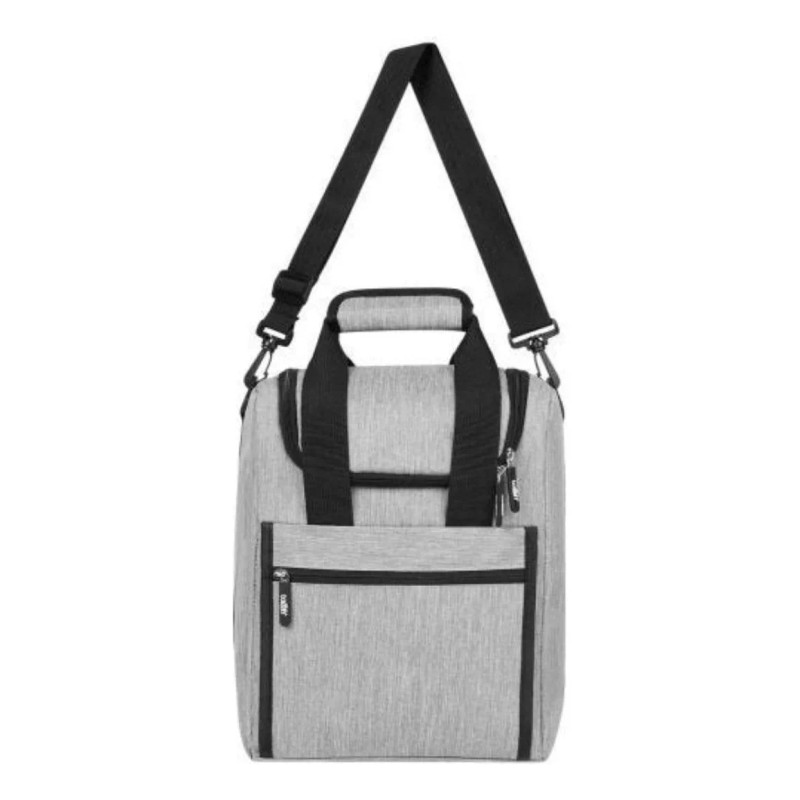 PromoOpción Lonchera Ejecutiva Interior Metalizado Plastificado Elegante Color Gris