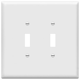 ENERLITES Jumbo Double Toggle Switch Cover, Large Two Gang Light Switch Wall Plate, Gloss Finish, Oversized 2-Gang 5.5" x 5.5", Unbreakable Polycarbonate Thermoplastic, UL Listed, 8812O-W, White