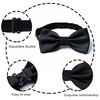Mens Solid Color Double Fold Pre-tied Bow Tie and Pocket