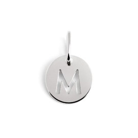 SINGULARU - Mini Medallion Letter Silver - Initial Pendant Made of Brass with Rhodium Coating - Pendant Letter A - Z - Charm Can be Combined with Necklace - Women's Jewellery, Sterling Silver, No
