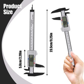 Digital Vernier Caliper, 150mm Height Measurement Device Digital Caliper Lightweight Electronic Measuring Calipers Auto Off Calipers Measuring Tool for DIY Household Jewelry Woodworking - 6in