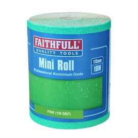 Faithfull FAIAR10120G 10M Fine (120 Grit) Sandpaper Roll Green (Pro) 115mm x 10M