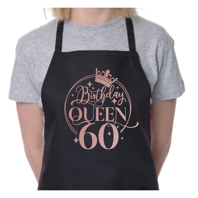 Print4U Birthday Queen 60 Ladies Apron 60th Birthday Gift Cooking