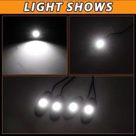 US- 24PCS White LED Rock Lights Trail Fender UnderBody Lamp OffRoad Fit Ford Pickup