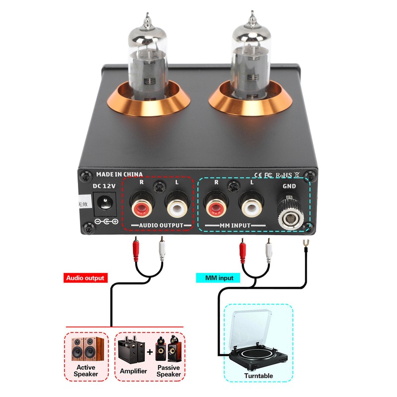 Vacuum Tube Amplifier Preamplifier Phono Preamp MM Player Amp AUX