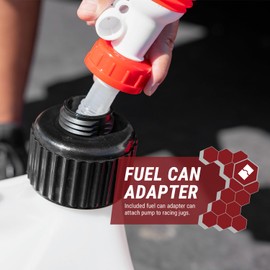 TERA PUMP TRM20-XL - Racing Can Hand Fuel Transfer Pump, Manual Siphon Pump for Jerry Cans, 4.2 ft Outtake Hose, 1.9 ft Intake Hose, 3.2 Gal/Min, Flexible Intake Hose (Gas, Diesel, Kerosene)