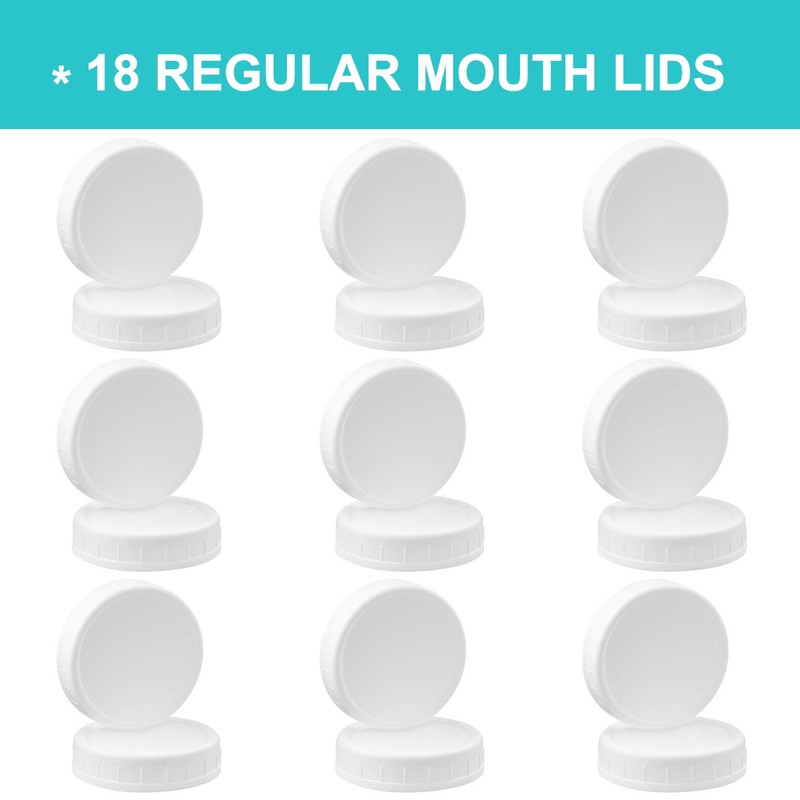 18 Pack REGULAR MOUTH Mason Jar Lids for Compatible with