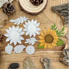 Layer Sunflower Leaves Branches Metal Die Cuts,Spring Flower Leaf Cutting Dies Cut Stencils DIY Scrapbooking Decorative Embossing Paper Scrapbooking Card Making