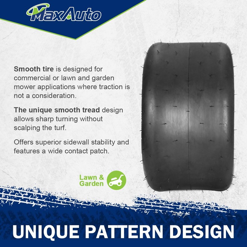 MaxAuto 13x6.50-6nhs Tires,13x6.50x6 Lawn Mower Tires,13-6.50-6 Smooth Turf Tires,13x6.5-6 Tractor