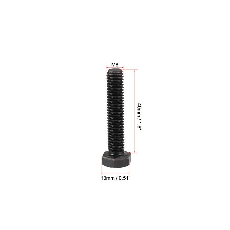 M8 x 40 mm Hex Head Left Hand Screw Bolts