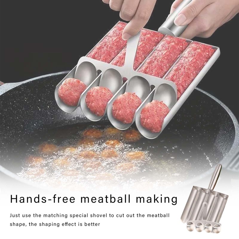 ZHYUAN Meatball Maker with Meatball Scoop,4 Tubes Multifunctional Meatball Maker,Meatball