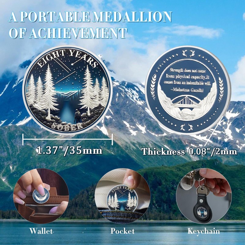 ACGZQY 8 Years Sobriety Coin - Star Forest, Reborn from