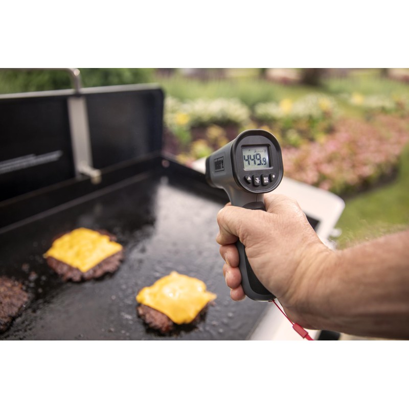 Weber Griddle Infrared Thermometer, Black, Wireless Digital Meat Thermometer for
