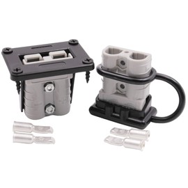 ANDCHIER 50 Amp Battery Quick Connect Connector 6-12 Gauge Battery Quick Disconnect Cable Connector Plug Kit with Mounting Bracket for Boat Winch Car Trolling Motor - 2Pack