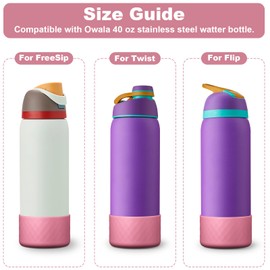 YOUCOX Silicone Boot for Owala Water Bottle 40 oz, Anti-Slip Protective Sleeve for FreeSip/Twist/Flip Stainless Steel Water Bottles, Bottom Cover for Owala Accessories, BPA Free, Dishwasher Safe