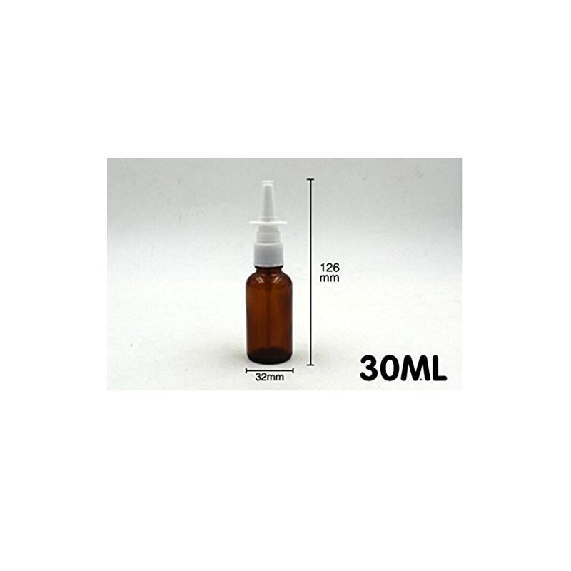 30ml 6PCS /1 Ounce Amber Glass Empty Nasal Sprayers Bottle