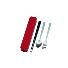 Tatsumiya Adult Cutlery, Red, Size: Approx. W 8.7 inches (22.2 cm), D1.7 inches (4.4 cm), H2.9 inches (33305 cm)