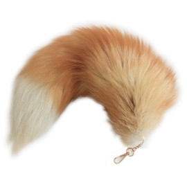 HonestShop 16.5' Supper Huge Fluffy Golden Yellow Fox Tail Fur Cosplay Toy Alopex Lagopus Handbag Accessories Key Chain