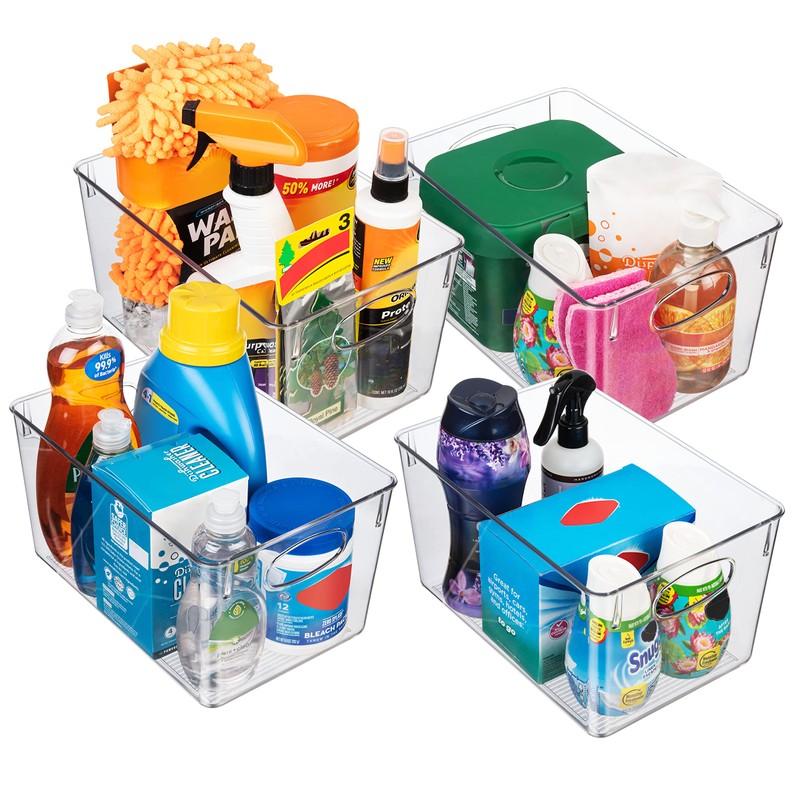 ClearSpace Plastic Storage Bins With lids, 4 Pack – Perfect