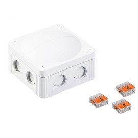 Wiska 10110405 Combi 308 WH 3-221-413 Combi 308 Junction Box, 85x85x51mm, White, 3 x wago 221