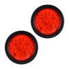 AMOPACORP 1 Pair 4 inch Round 24-LED Red Brake Stop