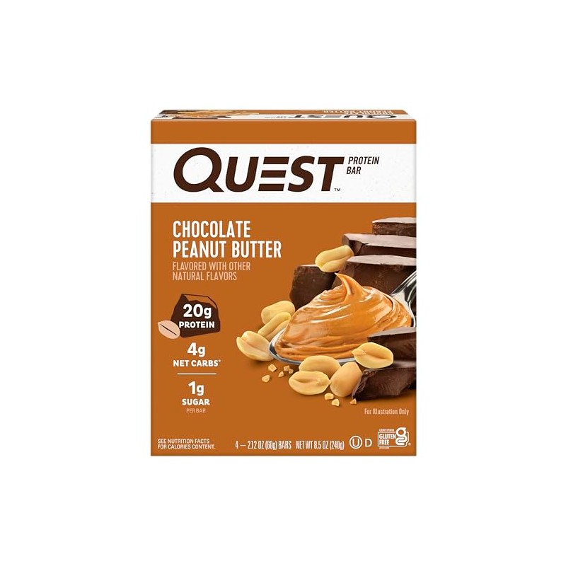 Quest Nutrition Chocolate Peanut Butter Bars, 4 count