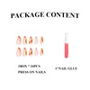 MERVF Almond Press on Nails Medium Long Fake Nails Orange