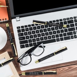 Tenare Pack of 30 Inspirational Retractable Ballpoint Pens with Engraving Motivation Pens with Saying Black Ink Pens Thank You Gift for Teachers Office Colleagues Employees