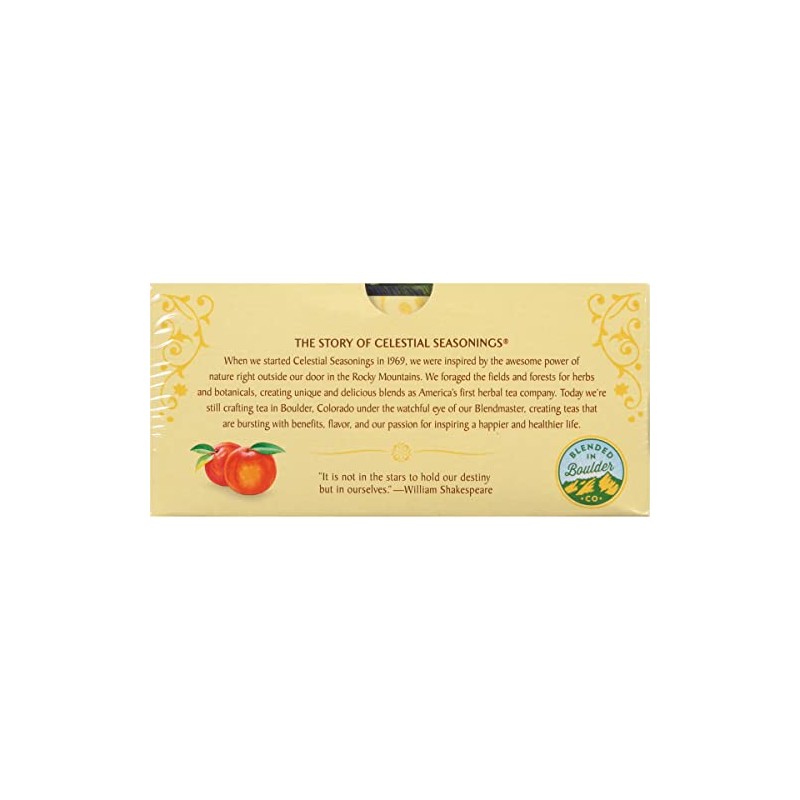 Celestial Seasonings Peach + Probiotics Herbal Tea, 16 Tea Bags