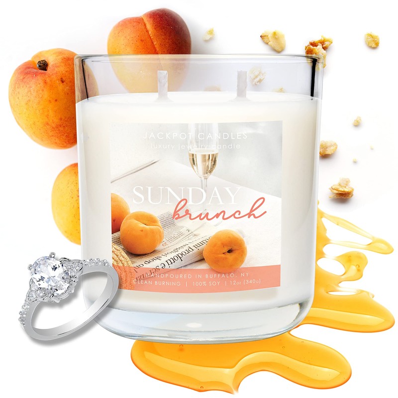 Jackpot Candles Sunday Brunch Candle with Ring Inside (Surprise Jewelry